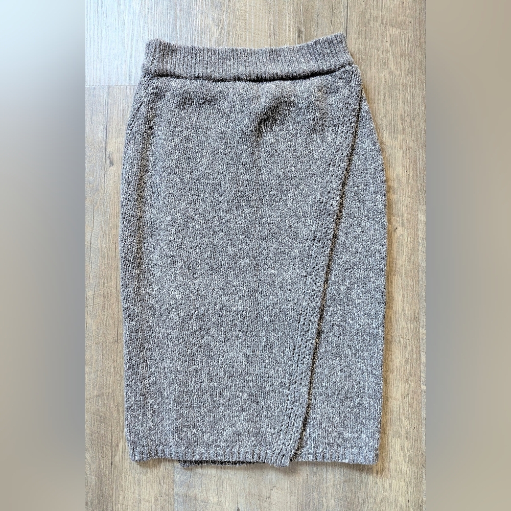 Heather Gray Knit Wrap Skirt